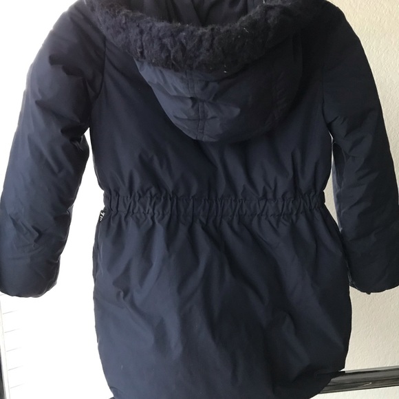 Size M (Age 8) Girls Parka, Heavy-Duty, Navy - Picture 5 of 6
